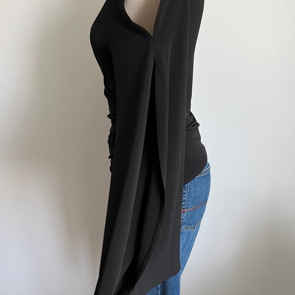 Necessary Objects - Black Wrapped Long Sleeve Shirt with cutout at the sleeves - Picture 5 of 8